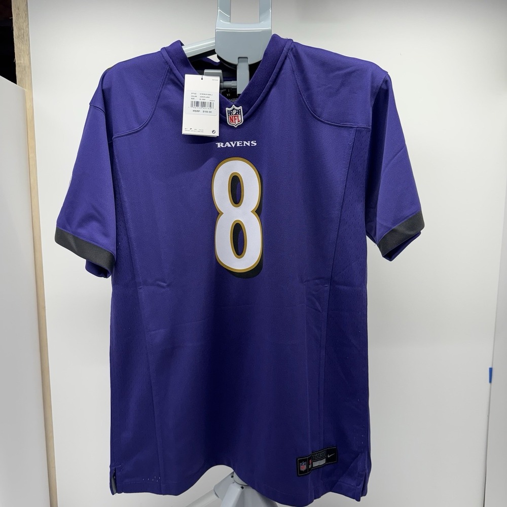 Nike Baltimore Ravens Lamar Jackson #8 Youth XL Purple NFL Football Jersey